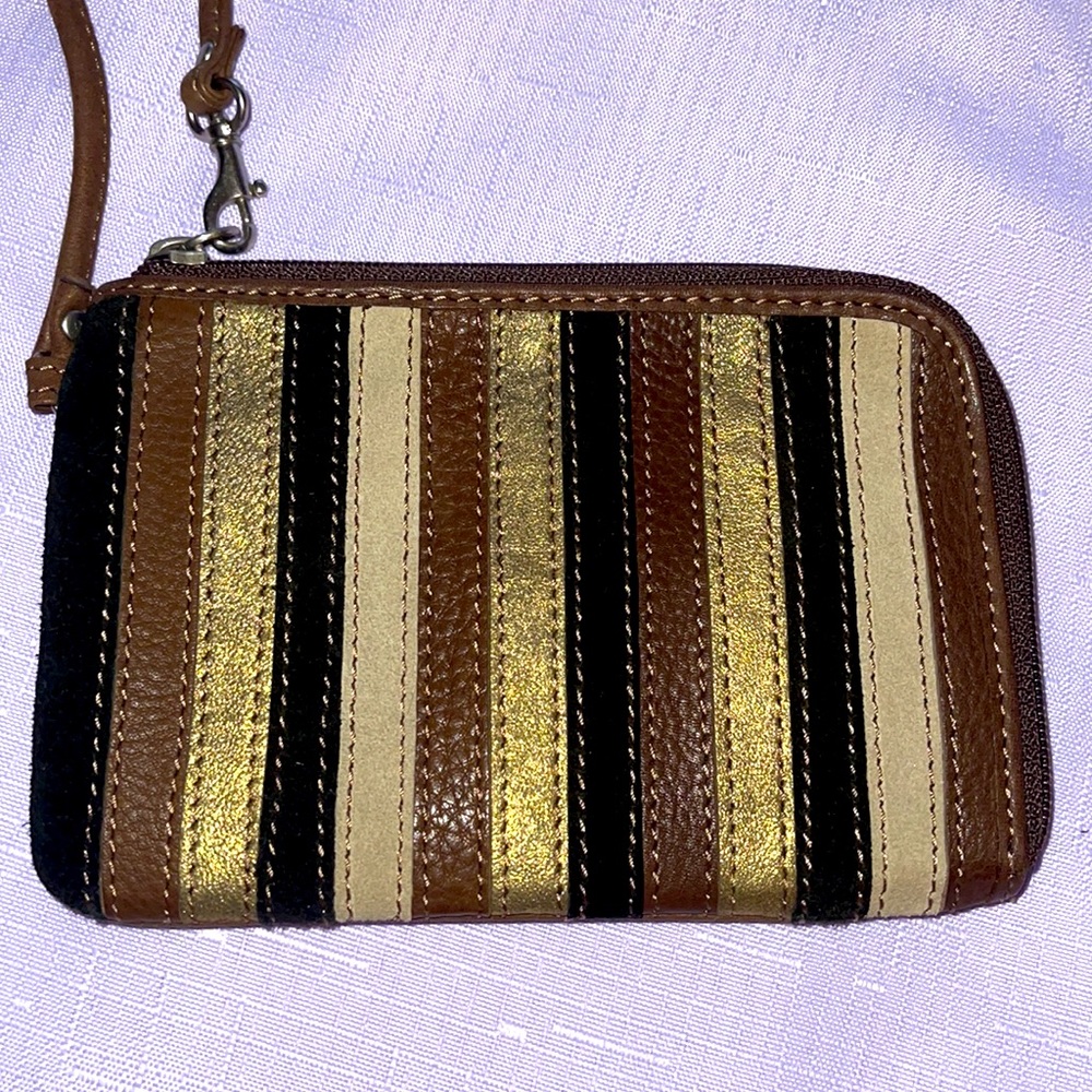 Fossil Wristlet Wallet Clutch Zip Leather NWOT